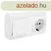 Dugaszol aljzat Solera mur63u Schuko Bipolris Dupla Kapcso