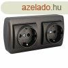 Dugaszol aljzat Solera Mural 2p+t Grafit 16 A 250 V Dupla M