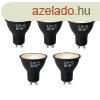 5 darabos GU10 3 lpsben dimmelhet LED izzkszlet fekete 