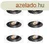 6 darabos modern sllyesztett spotlmpa kszlet fekete GU10 