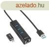 Sharkoon 3-Port USB3.2 Aluminium Hub + RJ45 Ethernet Adapter
