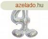Ezst Holographic Silver 4-es szm flia lufi talppal 72 cm